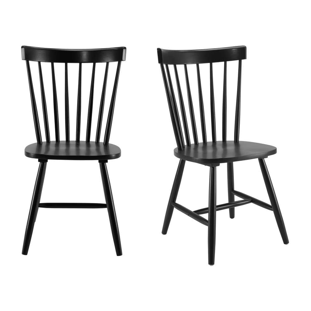 Shop Bush Furniture Windsor High Back Spindle Dining Chairs - Set of 2, Image 01, WDNCH02BLP-03, #color_black paint