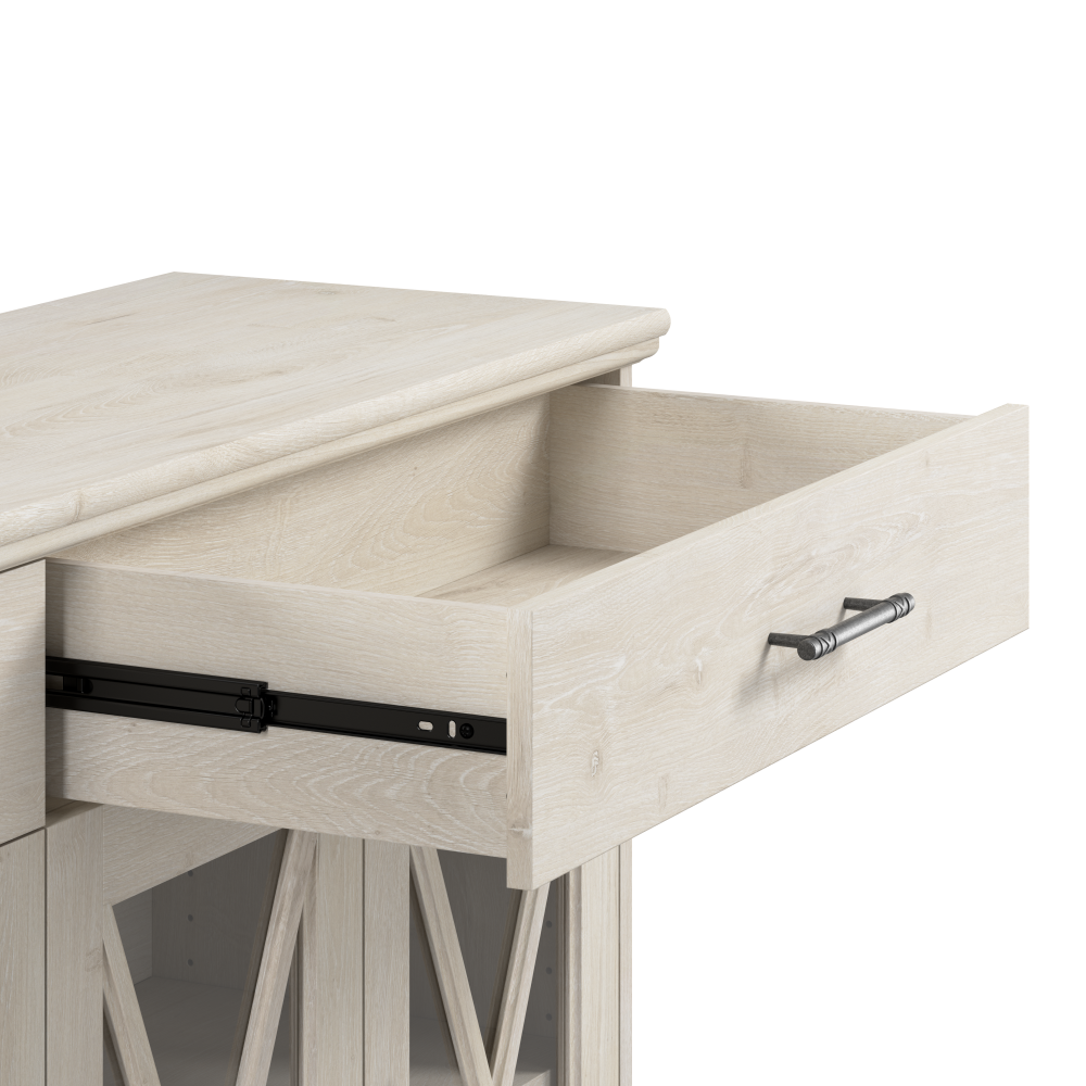 Shop Bush Furniture Lennox 60W Farmhouse Sideboard Buffet Cabinet with Hutch, Image 05, LEN017LW, #color_linen white oak