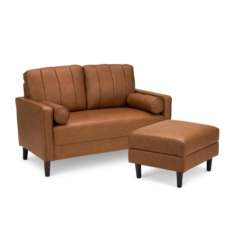 Shop Bush Home Max 77W Sofa and Storage Ottoman, Image 01, MAX003BCL, #color_buffed camel leather