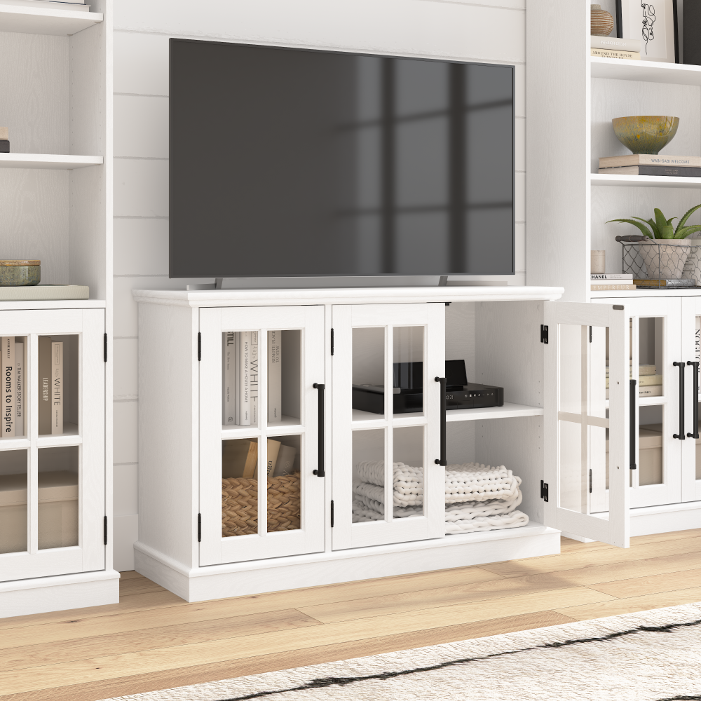 Shop Bush Furniture Westbrook 46W TV Stand for 65 Inch TV, Image 04, WBV146WAS-Z, #color_white ash