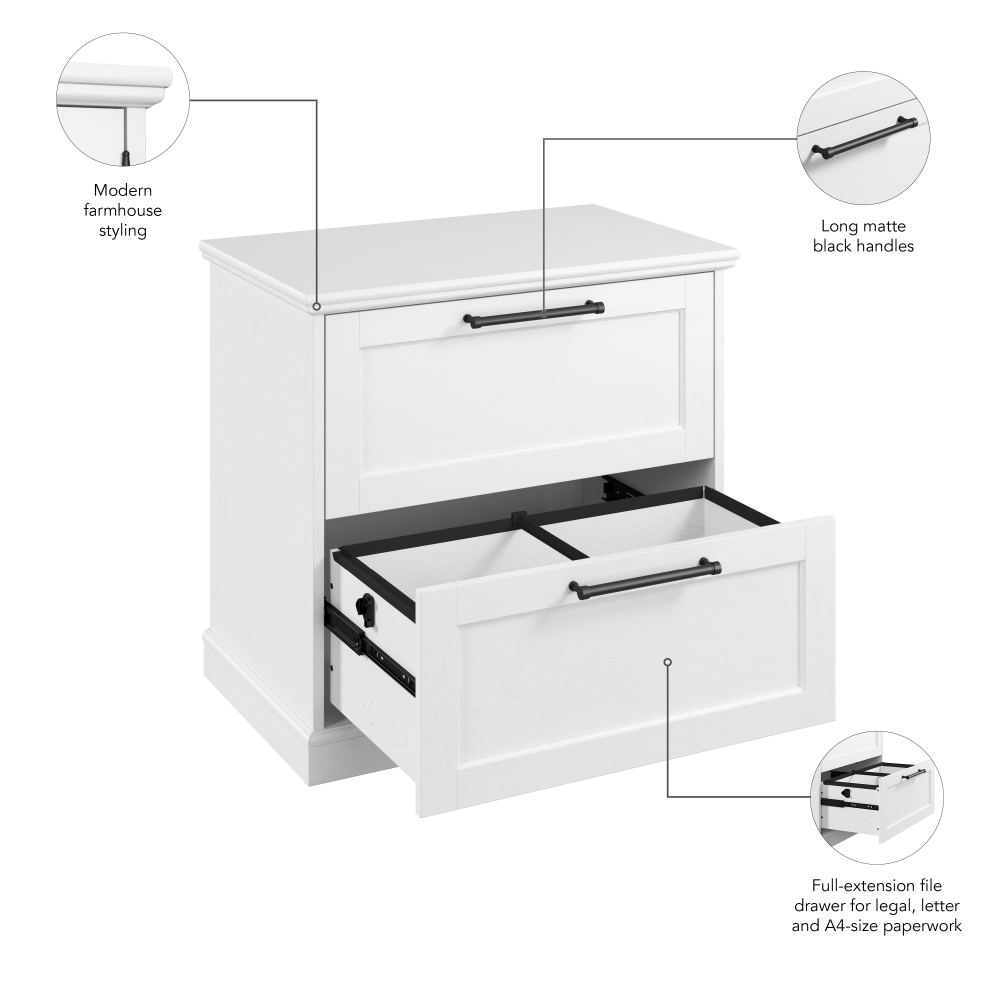Shop Bush Furniture Westbrook 2 Drawer Lateral File Cabinet, Image 08, WBF132WAS-03, #color_white ash