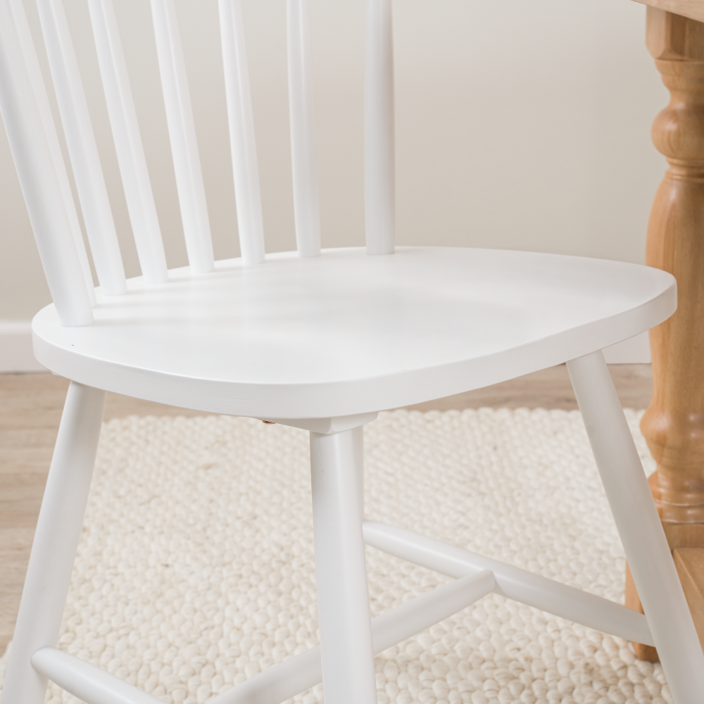 Shop Bush Furniture Windsor High Back Spindle Dining Chairs - Set of 2, Image 04, WDNCH02WHP-03, #color_white paint