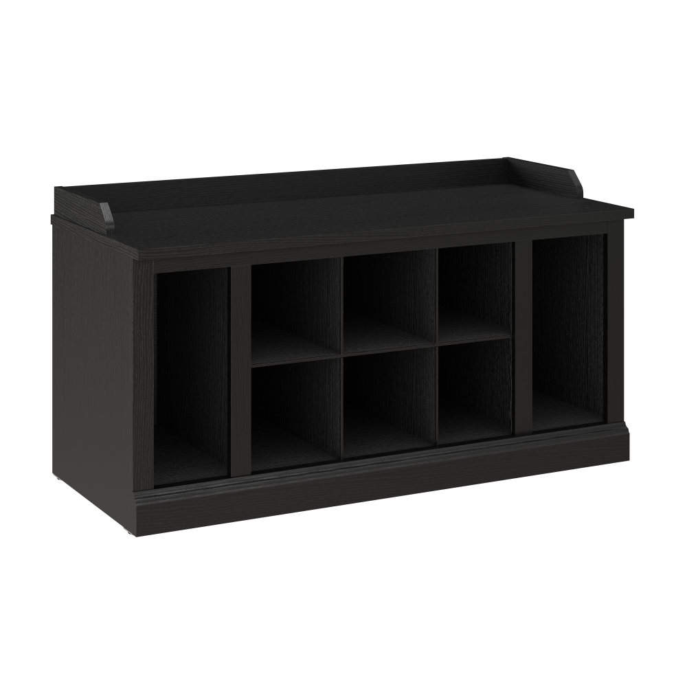 Shop Bush Furniture Woodland 40W Shoe Storage Bench with Shelves, Image 01, WDS240BS-03, #color_black suede oak