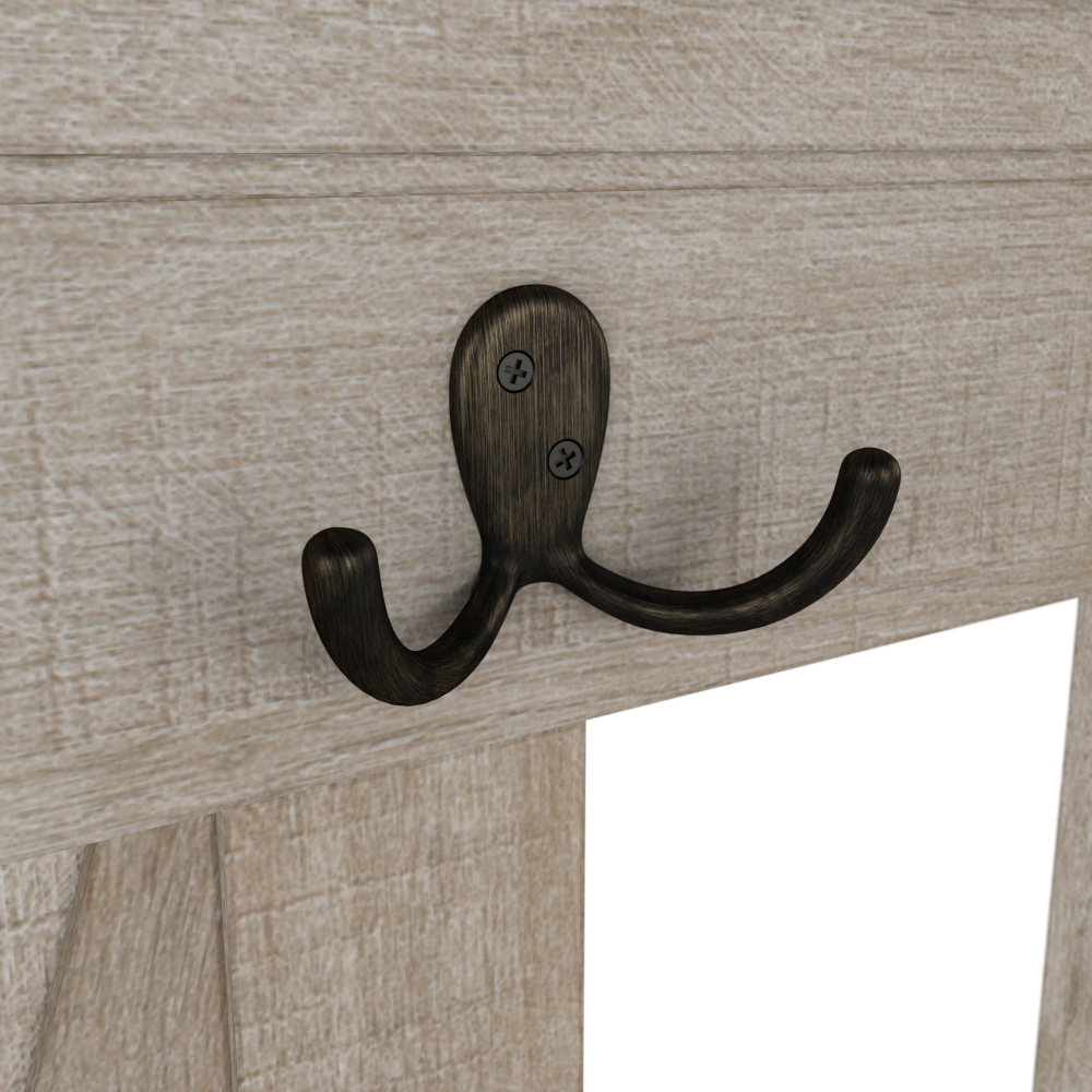 Shop Bush Furniture Key West Hall Tree with Shoe Storage Bench, Image 05, KWS166WG-03, #color_washed gray