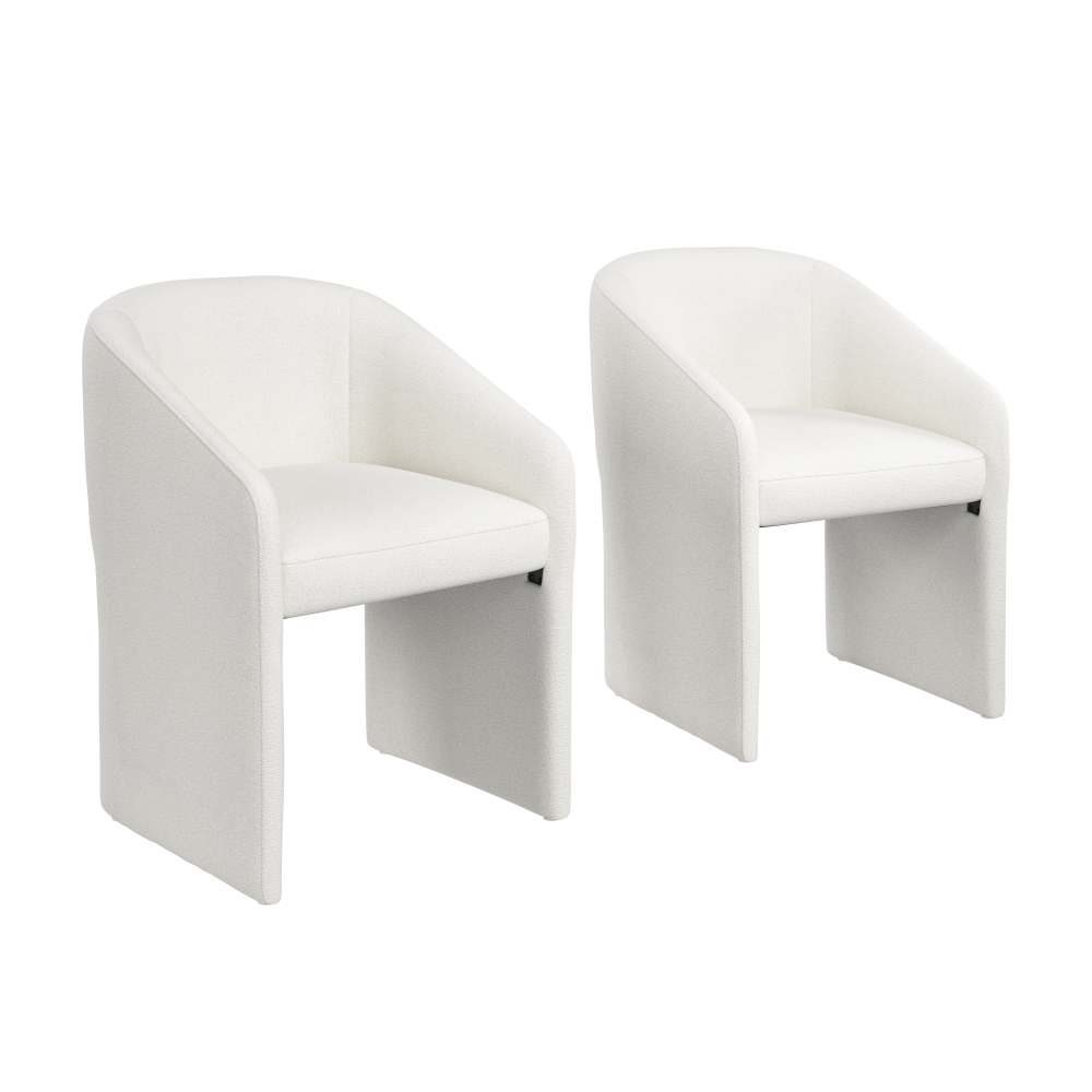 Shop Bush Home Camille Upholstered Barrel Dining Chair - Set of 2, Image 01, CML014LCF, #color_light cream fabric