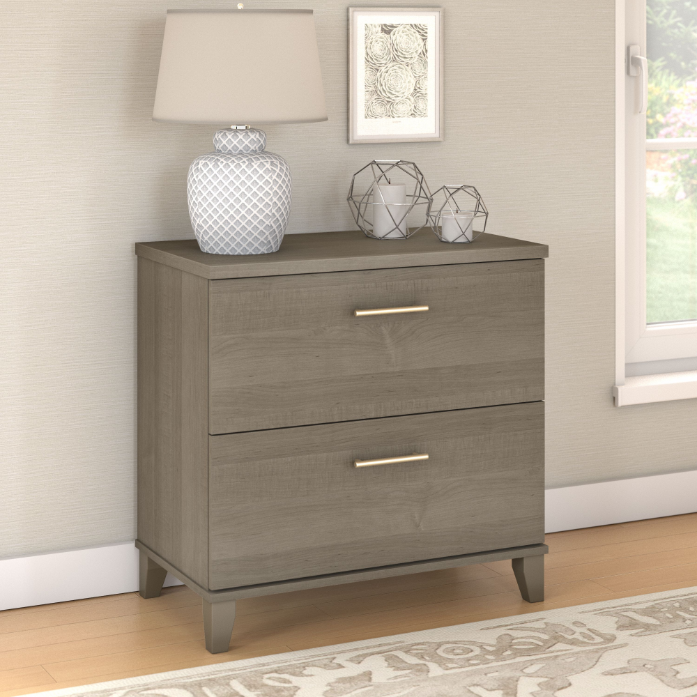 Shop Bush Furniture Somerset 2 Drawer Lateral File Cabinet, Image 02, WC81680, #color_ash gray