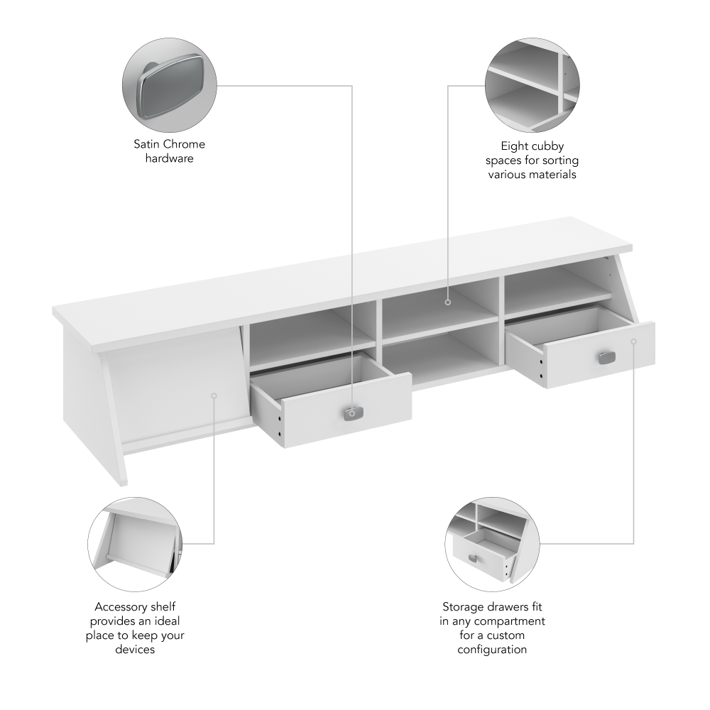Shop Bush Furniture Broadview Desktop Organizer, Image 08, BDH154WH-03, #color_pure white