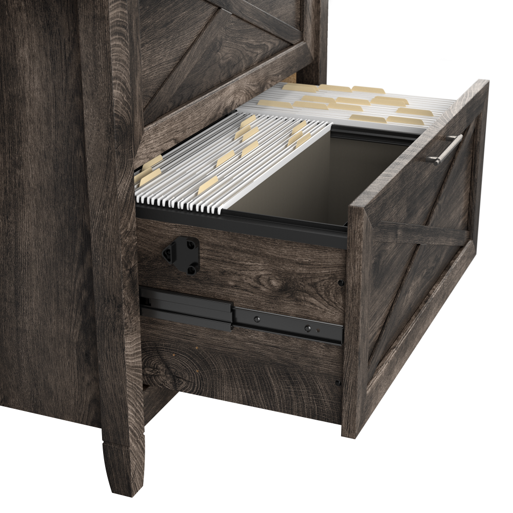 Shop Bush Furniture Key West 2 Drawer Lateral File Cabinet, Image 04, KWF130GH-03, #color_dark gray hickory