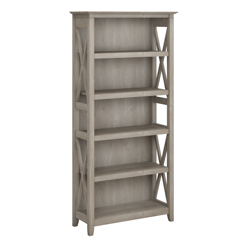 Shop Bush Furniture Key West Tall 5 Shelf Bookcase, Image 01, KWB132WG-03, #color_washed gray