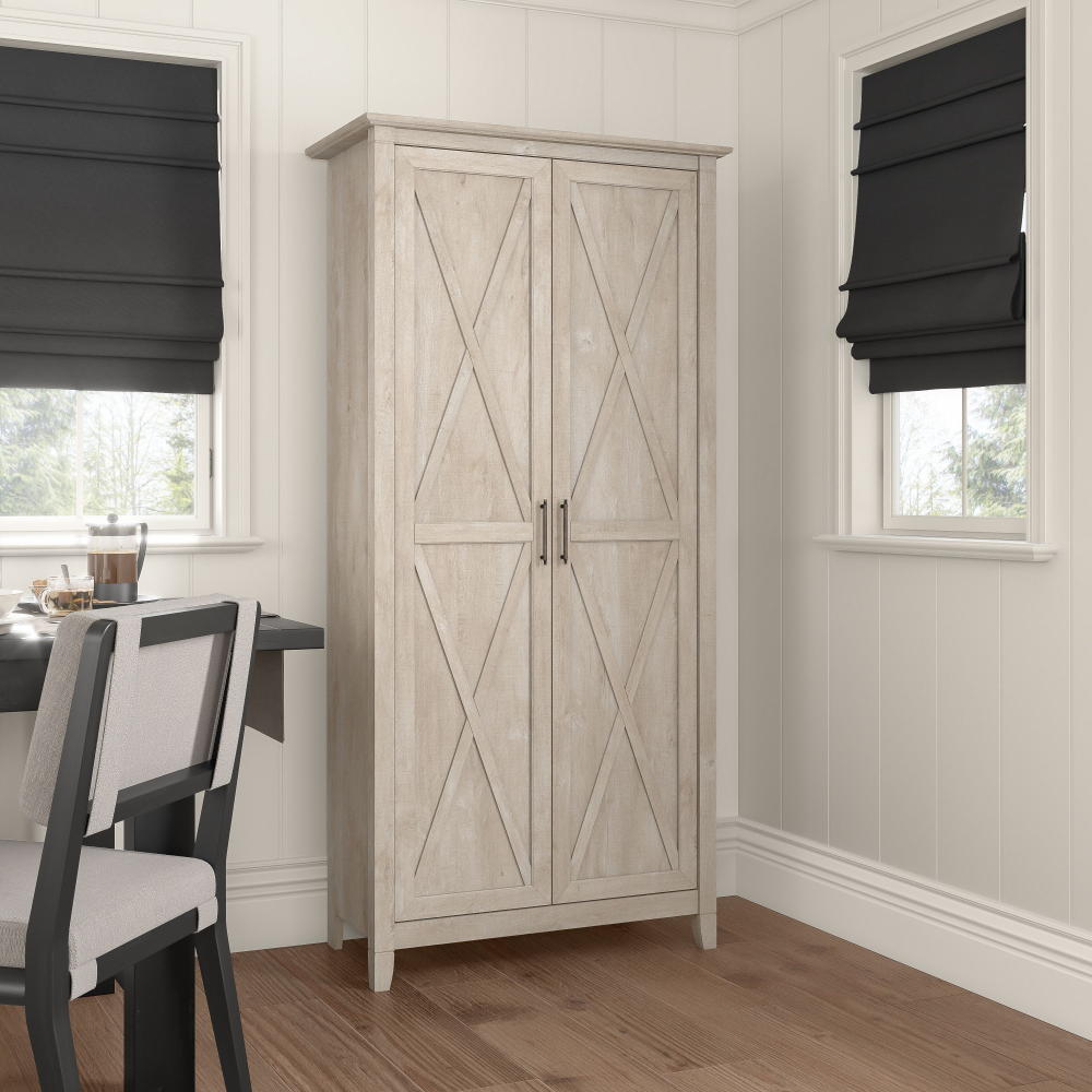 Shop Bush Furniture Key West Kitchen Pantry Cabinet, Image 02, KWS266WG-Z, #color_washed gray