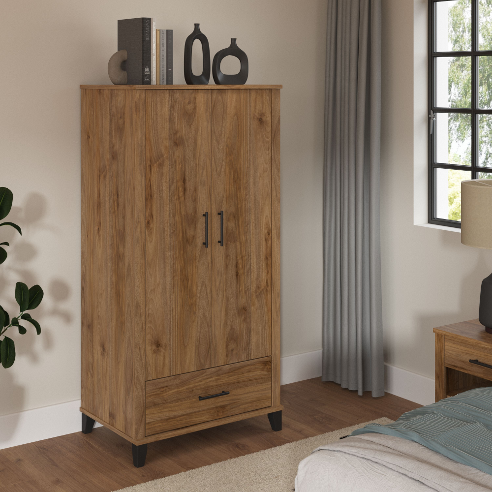 Shop Bush Furniture Somerset Large Armoire Cabinet, Image 02, STS166FWK, #color_fresh walnut