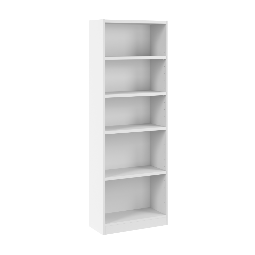 Shop Bush Furniture Universal 25W Tall 5 Shelf Bookcase, Image 01, UBB125WH, #color_white