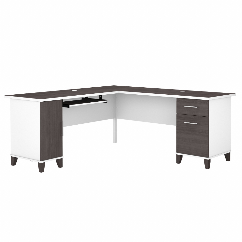 Shop Bush Furniture Somerset 72W L Shaped Desk with Storage, Image 01, WC81010K, #color_storm gray/white