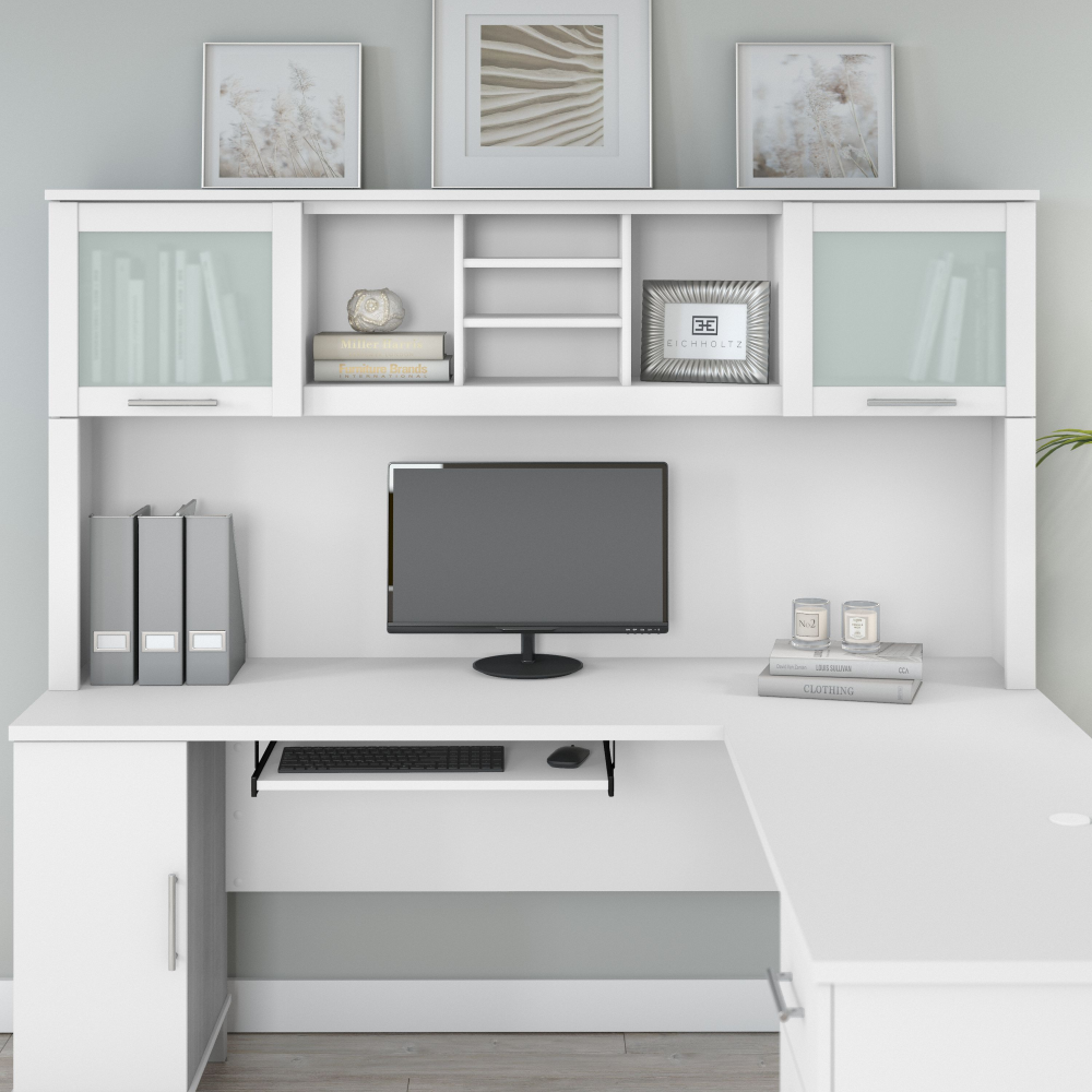 Shop Bush Furniture Somerset 72W Desk Hutch, Image 02, WC81911, #color_white