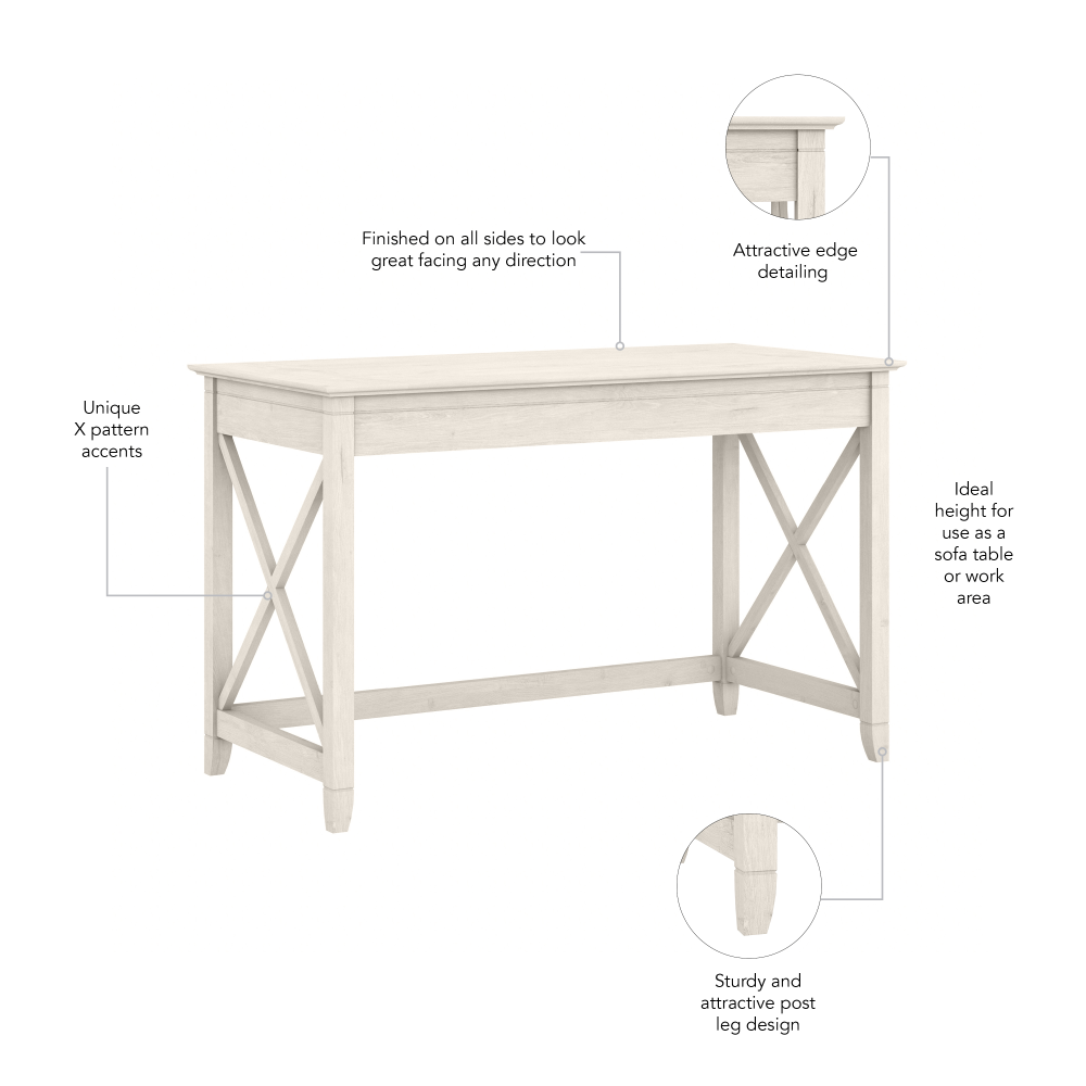 Shop Bush Furniture Key West 48W Writing Desk, Image 06, KWD148LW-03, #color_linen white oak