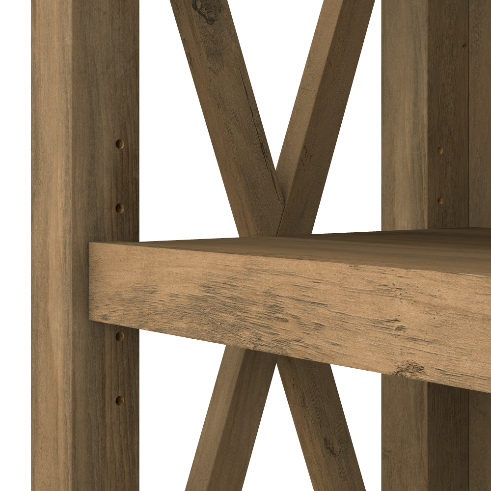 Shop Bush Furniture Key West 5 Shelf Bookcase Set, Image 05, KWS046RCP, #color_reclaimed pine