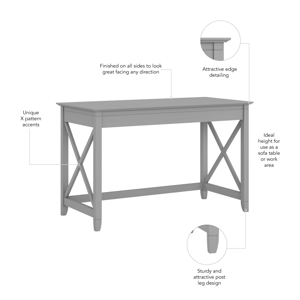 Shop Bush Furniture Key West 48W Writing Desk, Image 06, KWD148CG-03, #color_cape cod gray