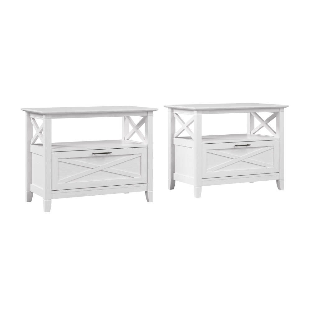 Shop Bush Home Key West 32W Nightstand with Drawer - Set of 2, Image 01, KWS106WT, #color_pure white oak