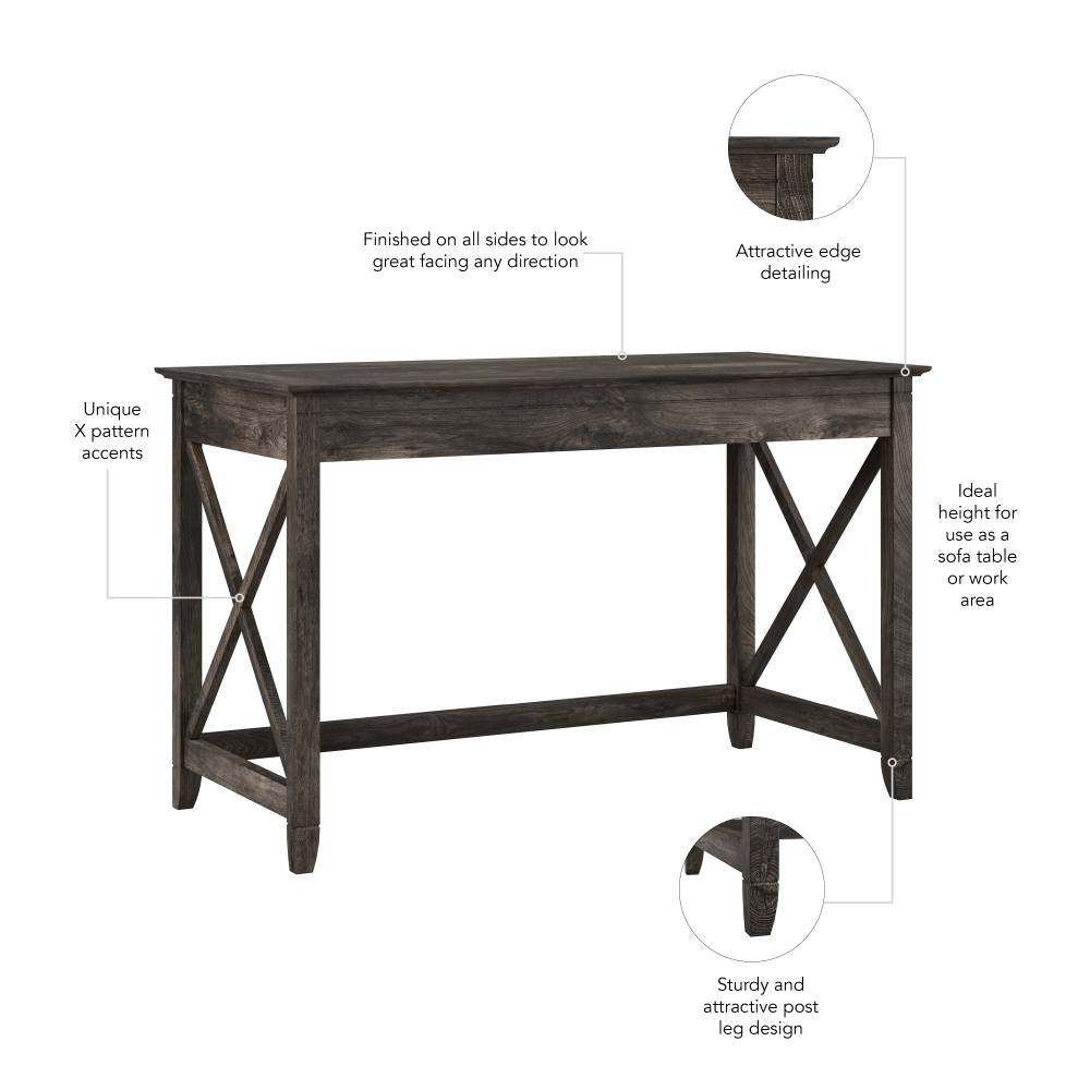 Shop Bush Furniture Key West 48W Writing Desk, Image 06, KWD148GH-03, #color_dark gray hickory