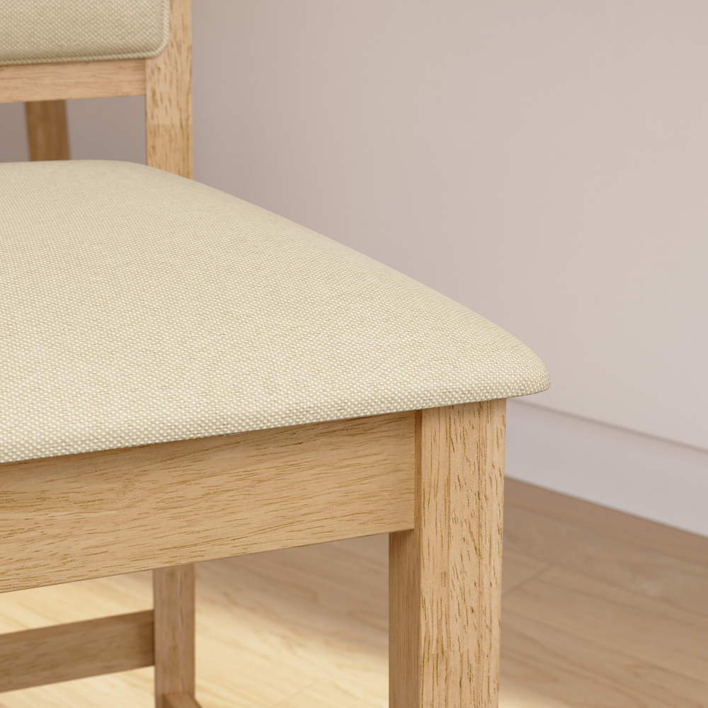 Shop Bush Home Key West Upholstered Cross Back Dining Counter Stool, Image 04, KWCH02BO-03, #color_blonde oak/bright beige