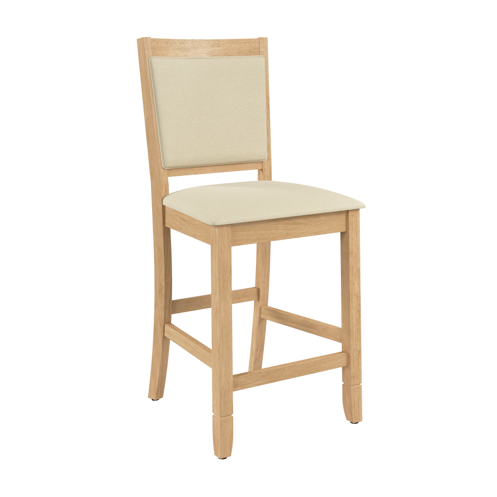 Shop Bush Home Key West Upholstered Cross Back Dining Counter Stool, Image 01, KWCH02BO-03, #color_blonde oak/bright beige