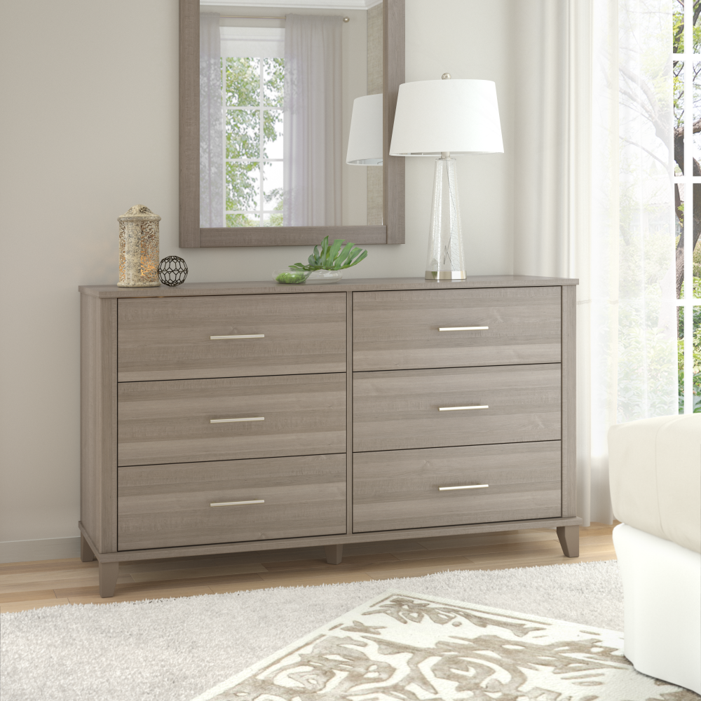 Shop Bush Furniture Somerset 6 Drawer Dresser, Image 02, STS160AGK, #color_ash gray