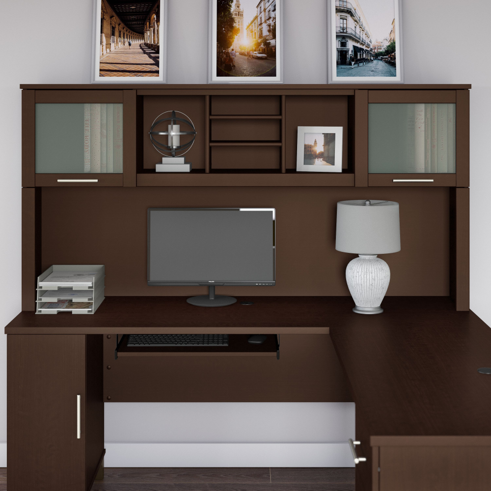 Shop Bush Furniture Somerset 72W Desk Hutch, Image 02, WC81811, #color_mocha cherry