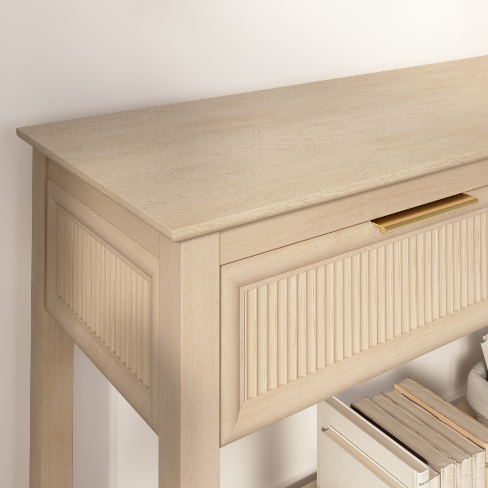 Shop Bush Home Camille Fluted Console Table with Drawers, Image 04, CMT247NB-03, #color_natural birch
