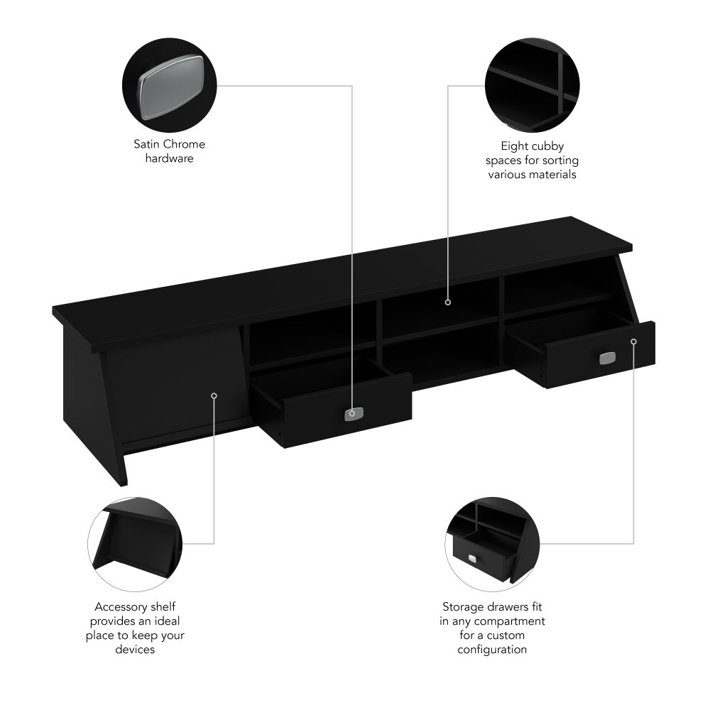 Shop Bush Furniture Broadview Desktop Organizer, Image 08, BDH154CBL-03, #color_classic black