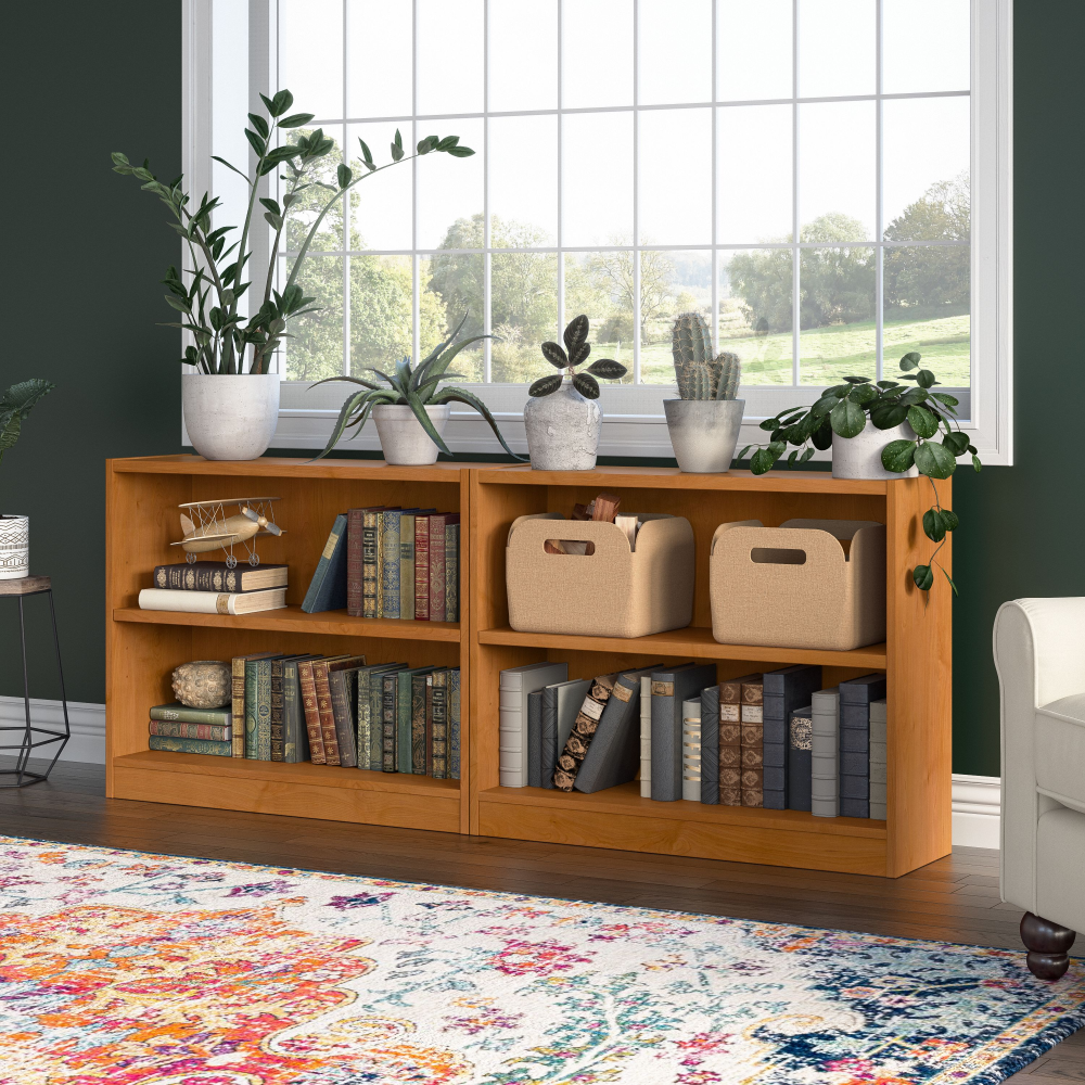 Shop Bush Furniture Universal Small 2 Shelf Bookcase - Set of 2, Image 02, UB001NC, #color_natural cherry
