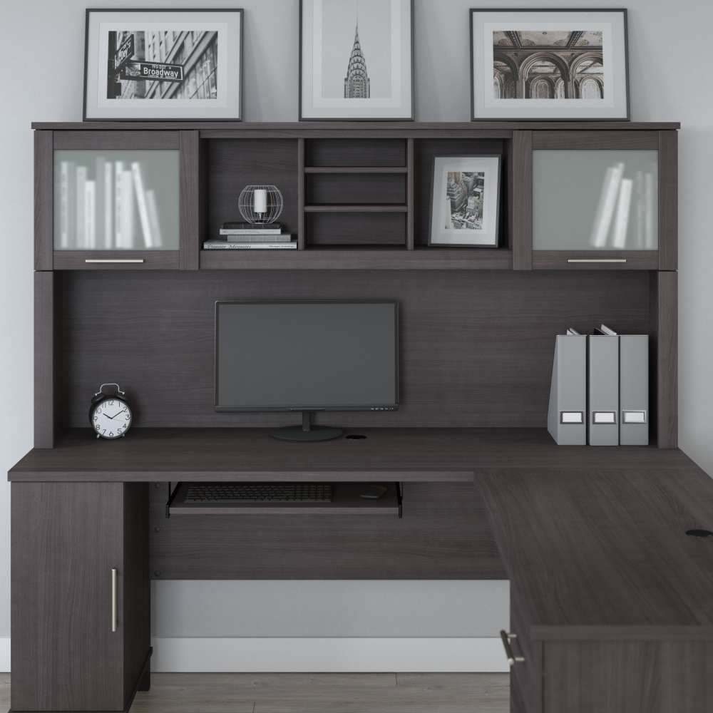 Shop Bush Furniture Somerset 72W Desk Hutch, Image 02, WC81511, #color_storm gray