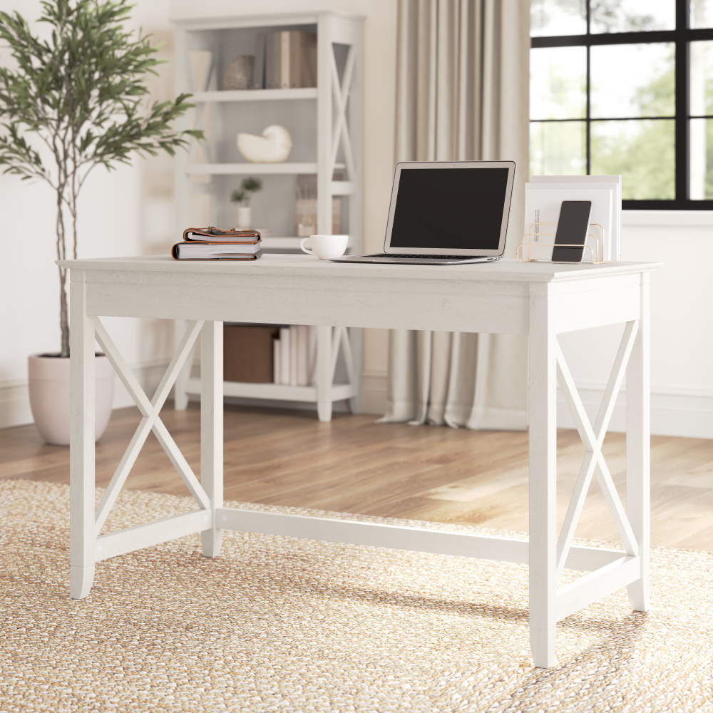 Shop Bush Furniture Key West 48W Writing Desk, Image 02, KWD148LW-03, #color_linen white oak
