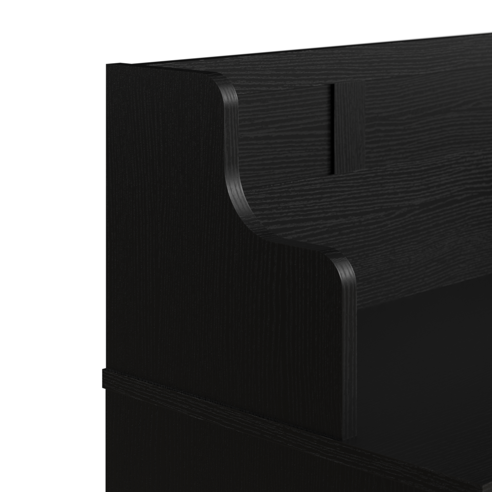 Shop Bush Furniture Woodland 24W Small Shoe Bench with Shelves, Image 06, WDS224BS-03, #color_black suede oak