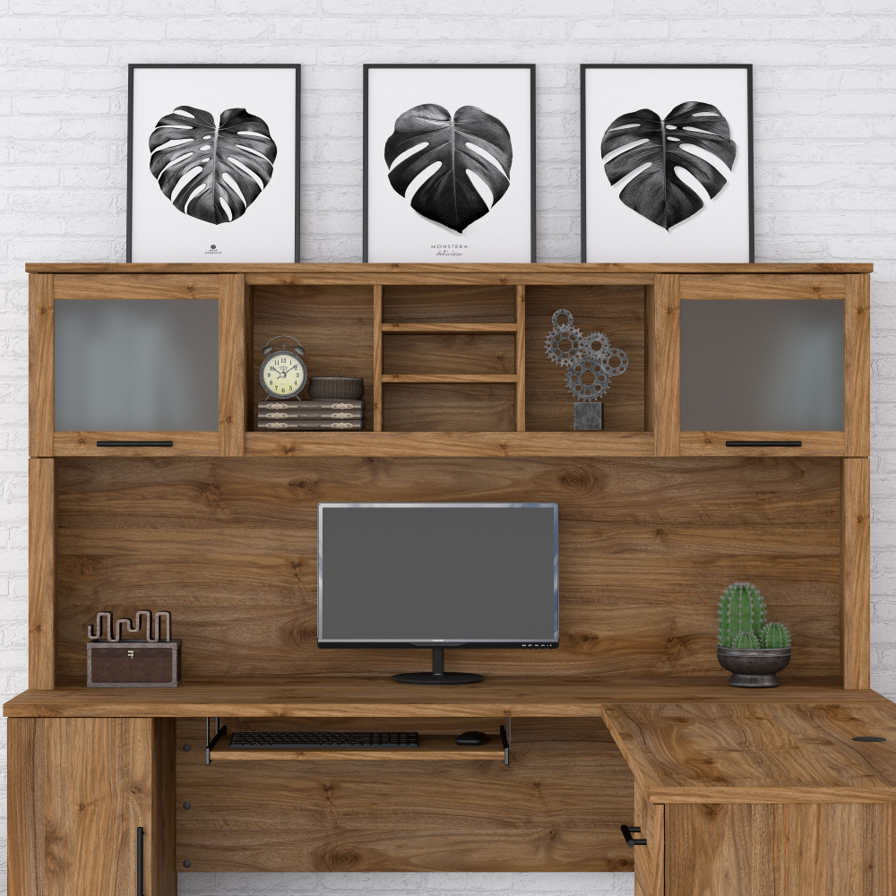 Shop Bush Furniture Somerset 72W Desk Hutch, Image 02, WC81311, #color_fresh walnut