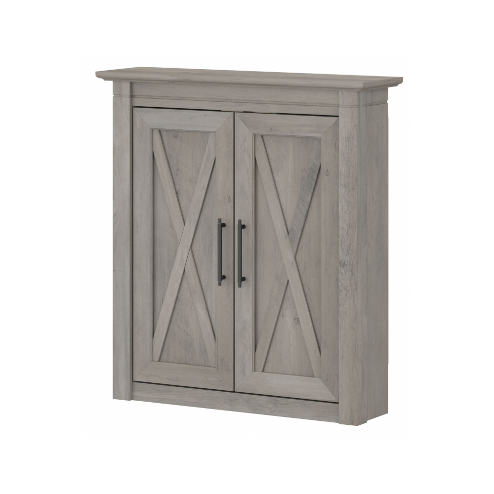 Shop Bush Furniture Key West Bathroom Wall Cabinet with Doors, Image 01, KWWS124DG-03, #color_driftwood gray