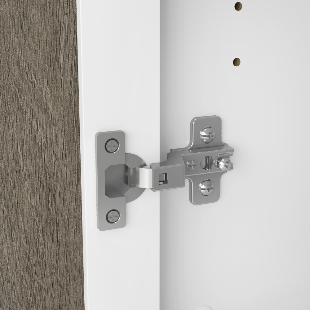 Shop Bush Furniture Key West Tall Bathroom Cabinet with Doors and Shelves, Image 06, KWS266G2W-Z1, #color_shiplap gray/pure white