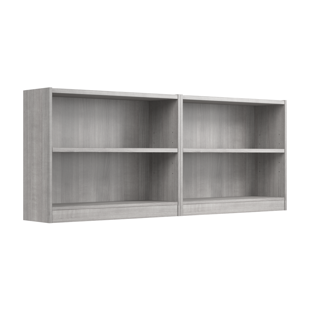 Shop Bush Furniture Universal Small 2 Shelf Bookcase - Set of 2, Image 01, UB001PG, #color_platinum gray