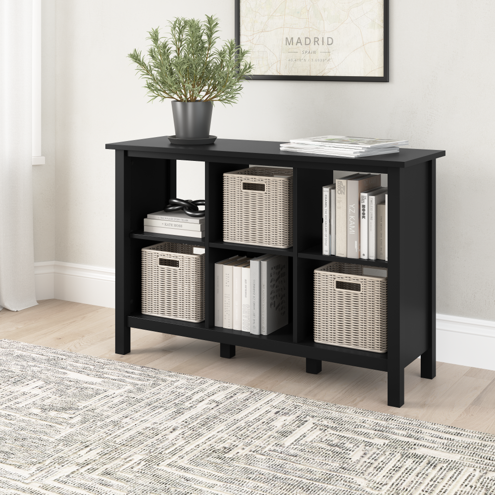 Shop Bush Furniture Broadview 6 Cube Organizer, Image 02, BDB145CBL-03, #color_classic black
