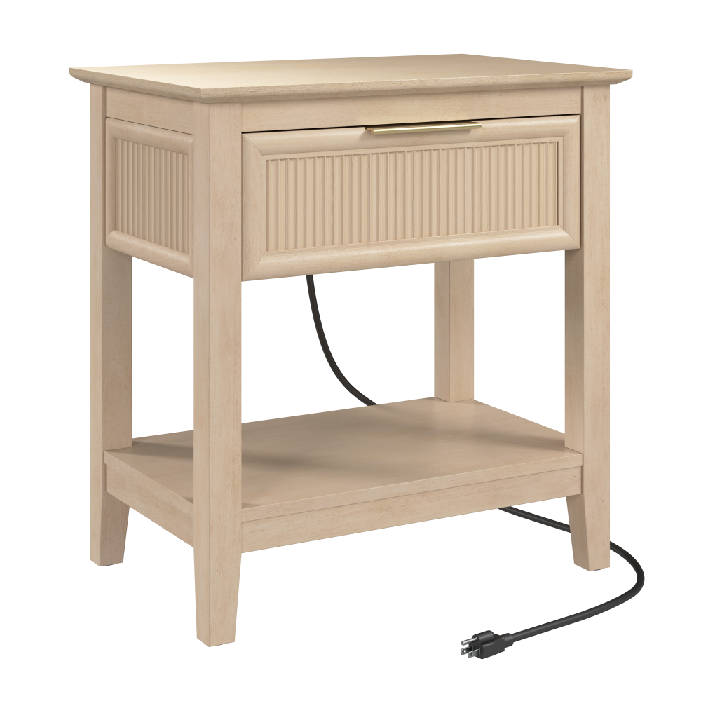 Shop Bush Home Camille Fluted End Table with Drawer, Image 01, CMT124NB-03, #color_natural birch