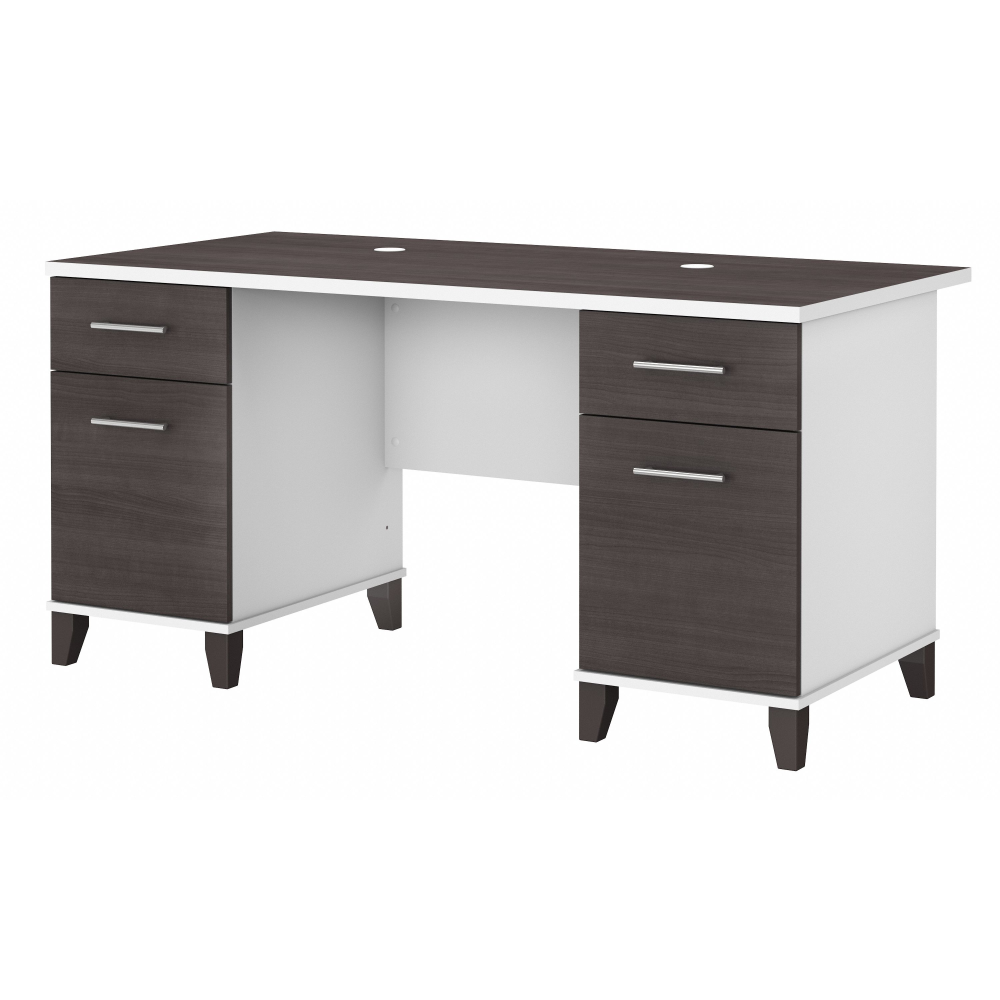 Shop Bush Furniture Somerset 60W Office Desk with Drawers, Image 01, WC81028K, #color_storm gray/white