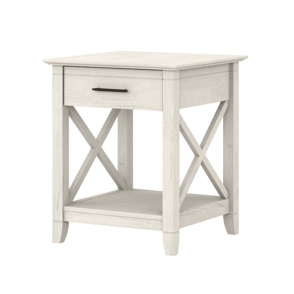 Shop Bush Furniture Key West End Table with Storage, Image 01, KWT120LW-03, #color_linen white oak