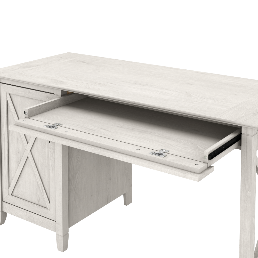 Shop Bush Furniture Key West 54W Computer Desk with Storage and 2 Drawer Lateral File Cabinet, Image 04, KWS008LW, #color_linen white oak