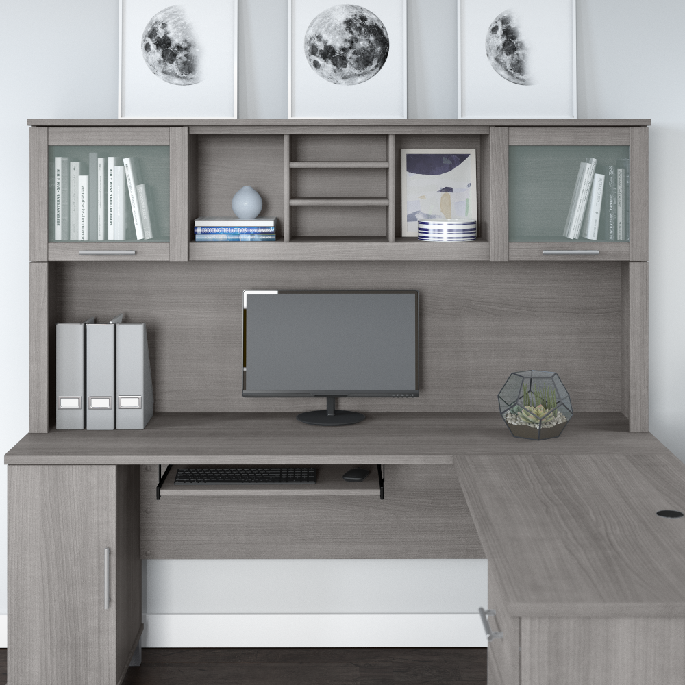 Shop Bush Furniture Somerset 72W Desk Hutch, Image 02, WC81211, #color_platinum gray