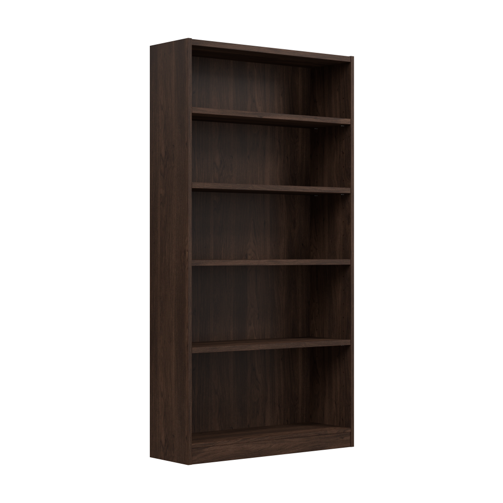 Shop Bush Furniture Universal Tall 5 Shelf Bookcase, Image 01, WL12453, #color_black walnut