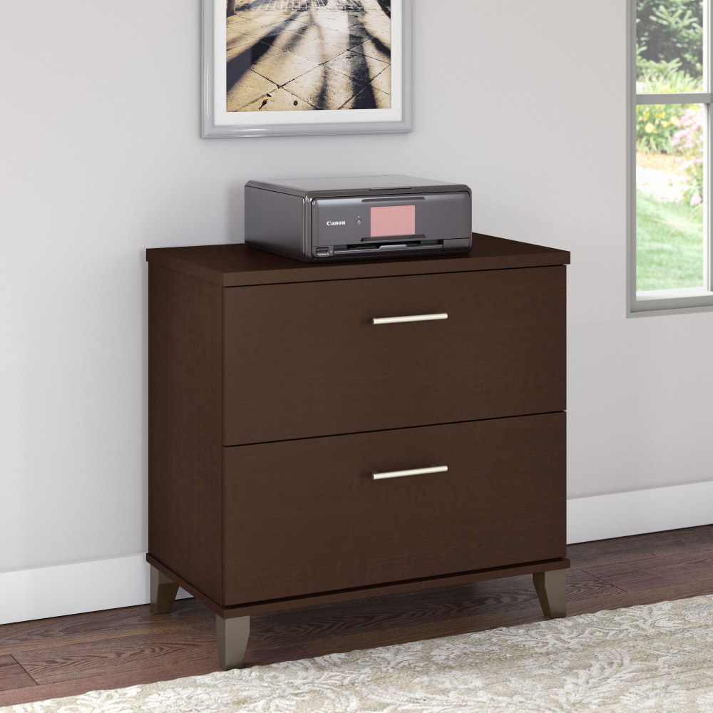 Shop Bush Furniture Somerset 2 Drawer Lateral File Cabinet, Image 02, WC81880, #color_mocha cherry