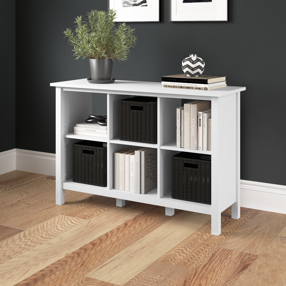 Shop Bush Furniture Broadview 6 Cube Organizer, Image 02, BDB145WH-03, #color_pure white