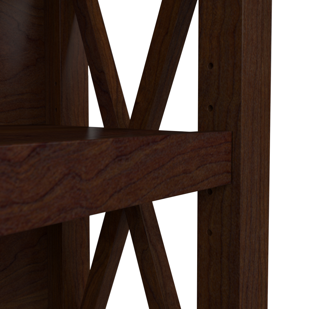 Shop Bush Furniture Key West Tall 5 Shelf Bookcase, Image 05, KWB132BC-03, #color_bing cherry