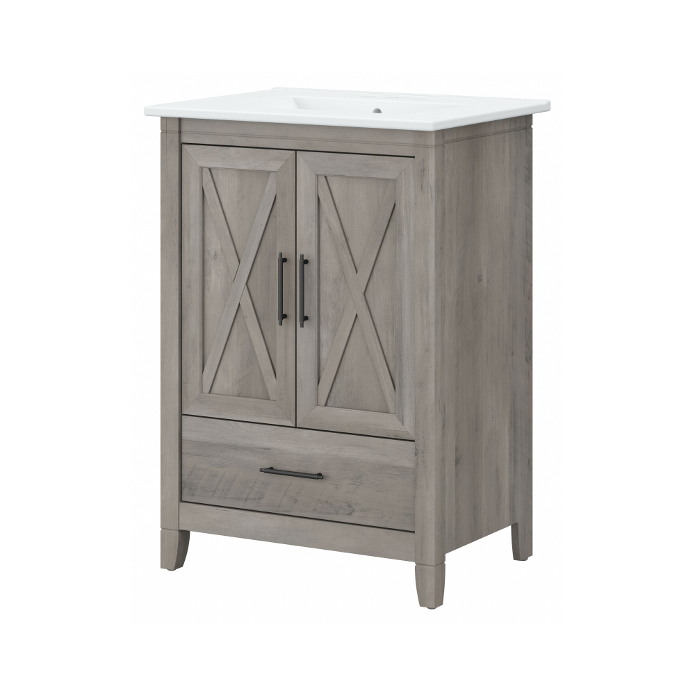 Shop Bush Furniture Key West 24W Bathroom Vanity with Sink, Image 01, KWVN124DG-03K, #color_driftwood gray