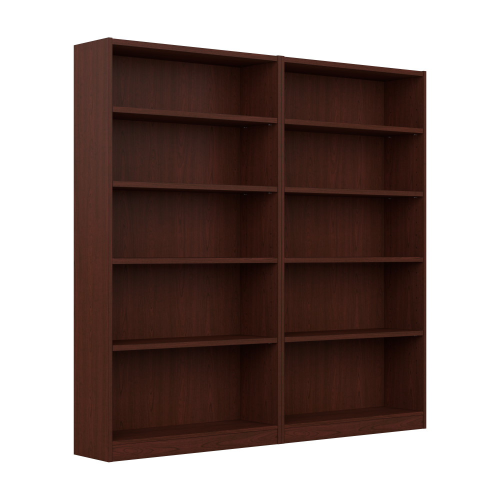 Shop Bush Furniture Universal Tall 5 Shelf Bookcase - Set of 2, Image 01, UB003VC, #color_vogue cherry
