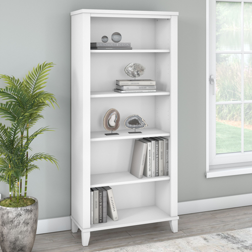 Shop Bush Furniture Somerset Tall 5 Shelf Bookcase, Image 02, WC81965, #color_white